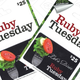 $50 in Ruby Tuesday Gift Cards, $40 with code RUBY10. Add two $25 gift cards to your cart.